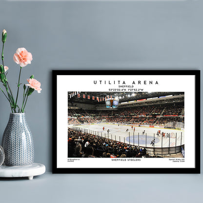 Utilita Arena, Sheffield Steelers Hockey Stadium Wall Art Print, Sport Art Print, Framed Art Print Wall Decor