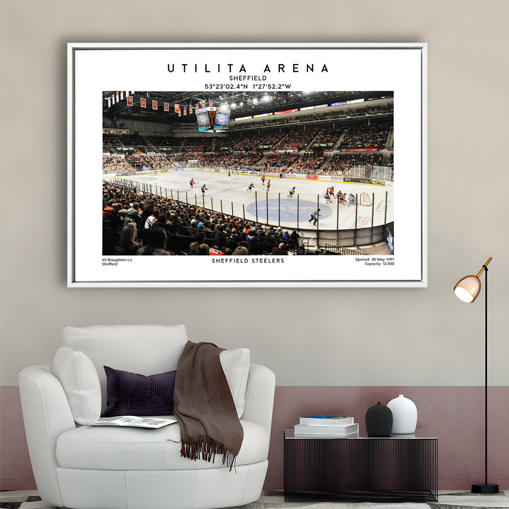 Utilita Arena, Sheffield Steelers Hockey Stadium Wall Art Print, Sport Art Print, Framed Canvas Print Wall Art