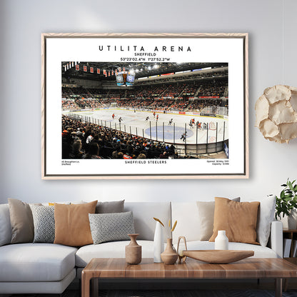 Utilita Arena, Sheffield Steelers Hockey Stadium Wall Art Print, Sport Art Print, Framed Canvas Print Wall Art