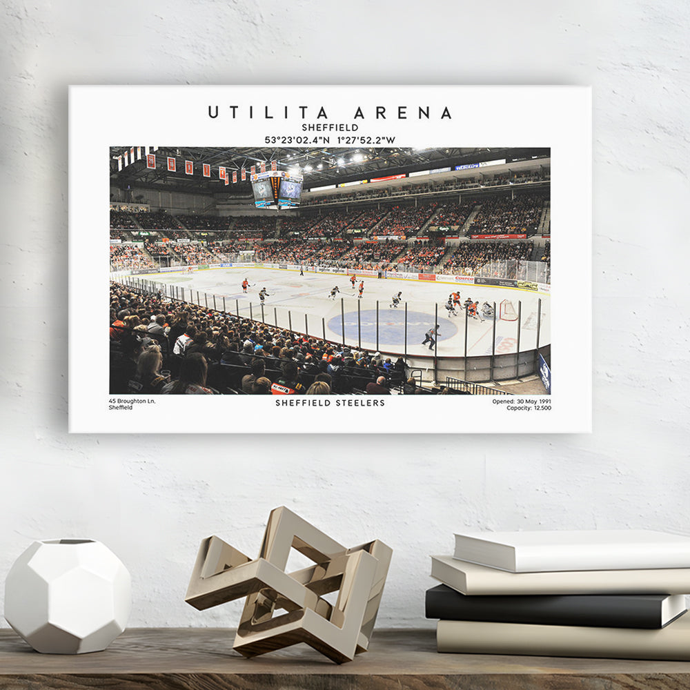 Utilita Arena, Sheffield Steelers Hockey Stadium Wall Art Print, Sport Art Print, Canvas Print Wall Art, Man Cave Gift