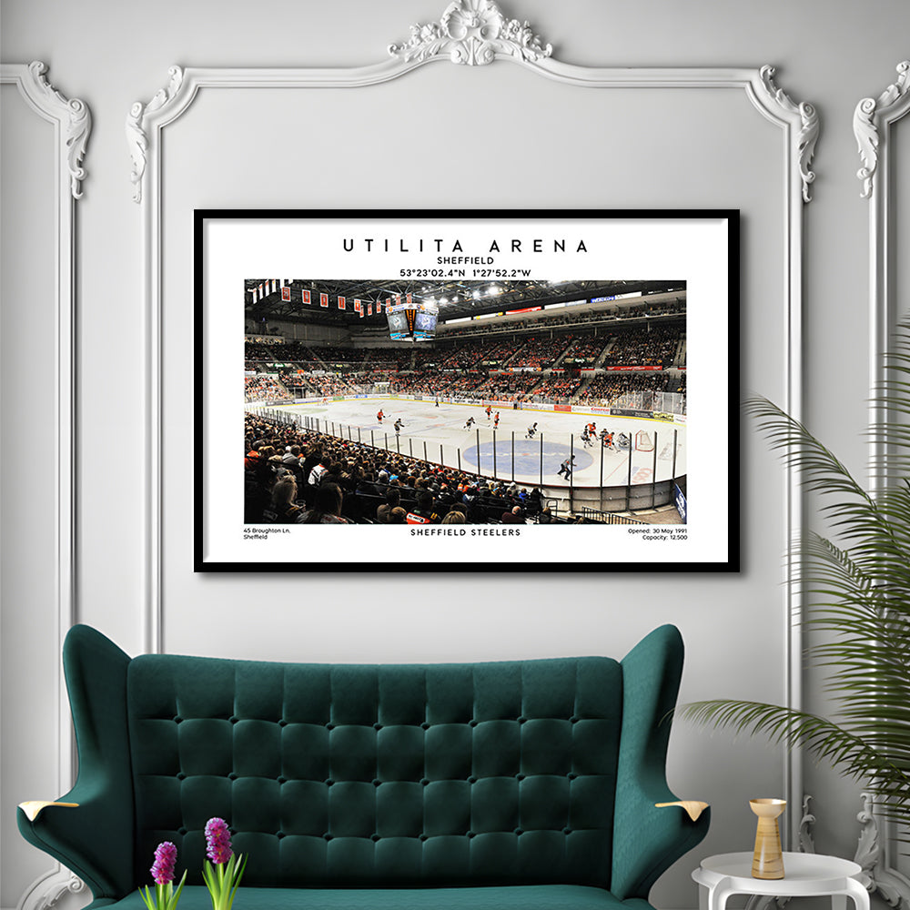 Utilita Arena, Sheffield Steelers Hockey Stadium Wall Art Print, Sport Art Print, Framed Art Print Wall Decor