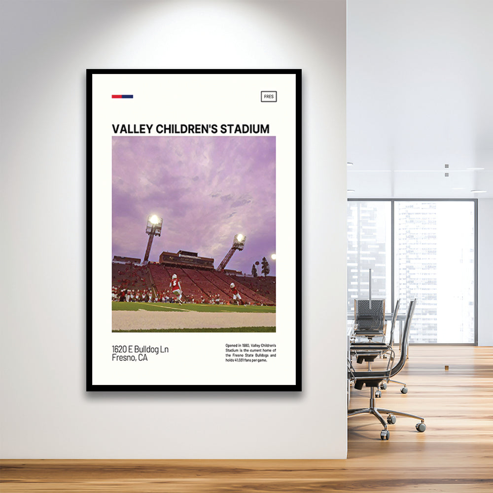 Valley Children's Stadium Print, Fresno State Bulldogs Stadium Art, Gifts for him, Sport Art, Framed Art Print Wall Decor
