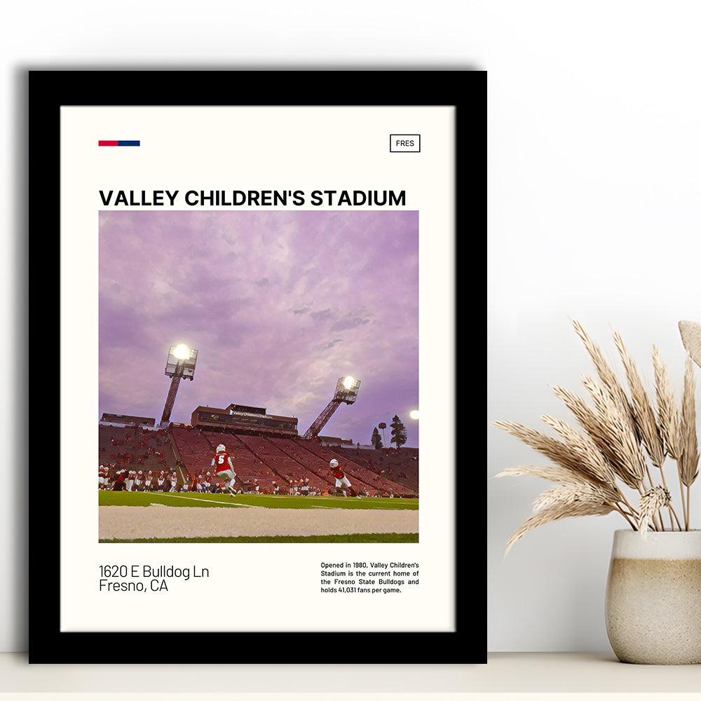 Valley Children's Stadium Print, Fresno State Bulldogs Stadium Art, Gifts for him, Sport Art, Framed Art Print Wall Decor