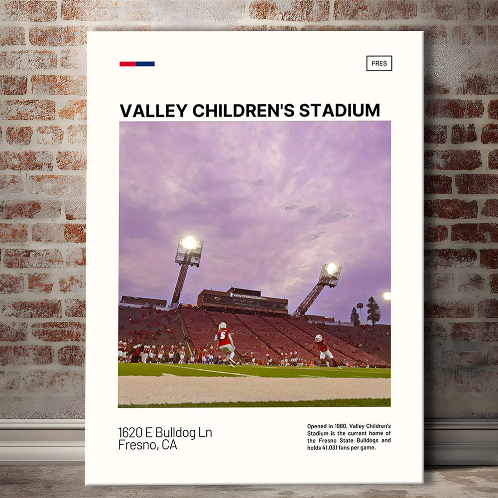 Valley Children's Stadium Print, Fresno State Bulldogs Stadium Canvas Art, Fan Gifts, Sport Art, Canvas Print Wall Art