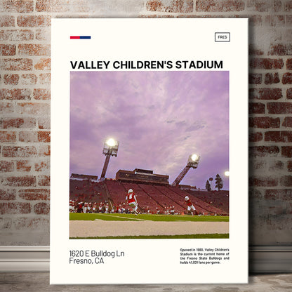 Valley Children's Stadium Print, Fresno State Bulldogs Stadium Canvas Art, Fan Gifts, Sport Art, Canvas Print Wall Art