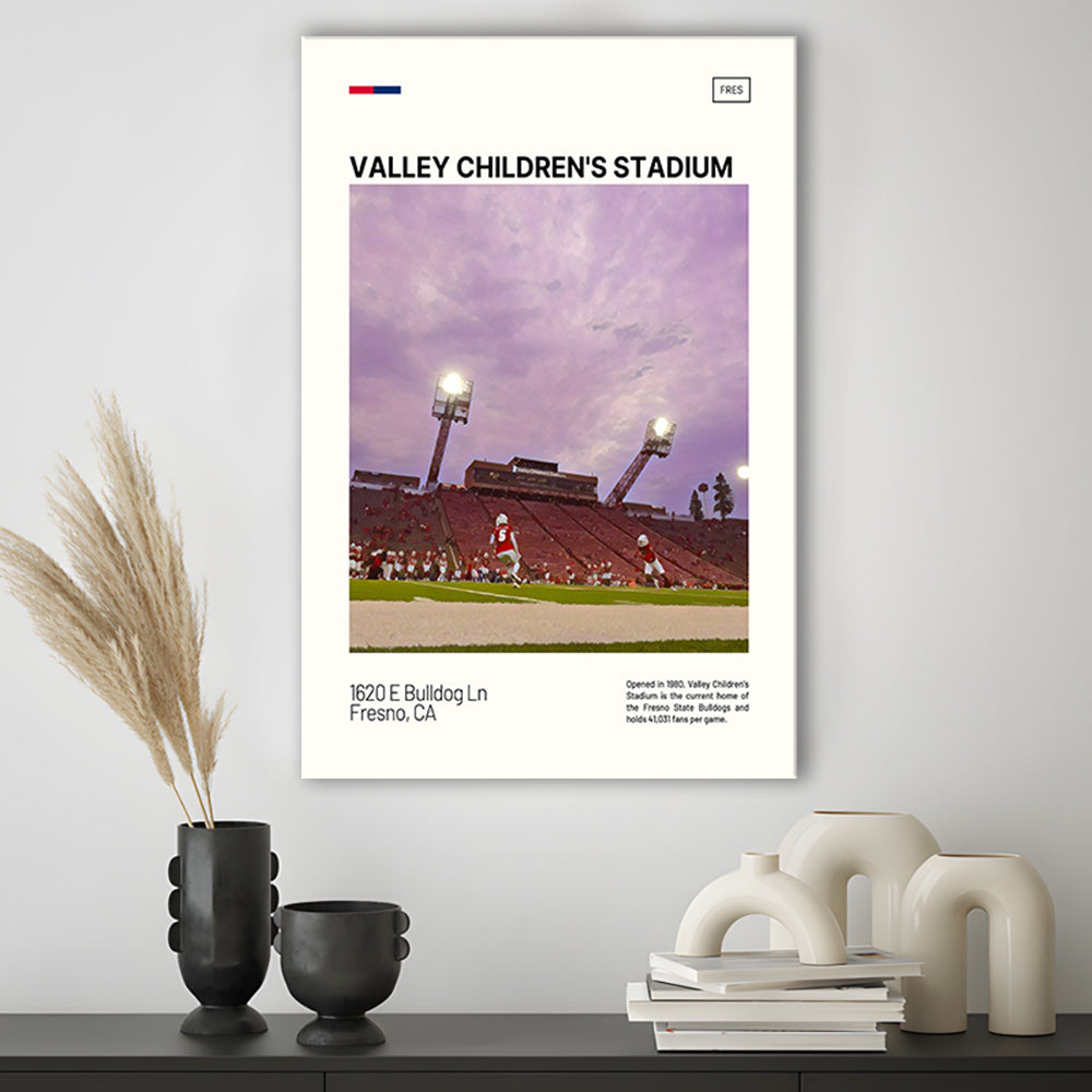 Valley Children's Stadium Print, Fresno State Bulldogs Stadium Canvas Art, Fan Gifts, Sport Art, Canvas Print Wall Art