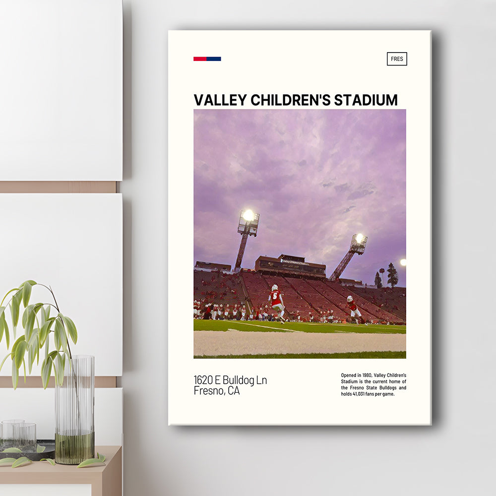 Valley Children's Stadium Print, Fresno State Bulldogs Stadium Canvas Art, Fan Gifts, Sport Art, Canvas Print Wall Art