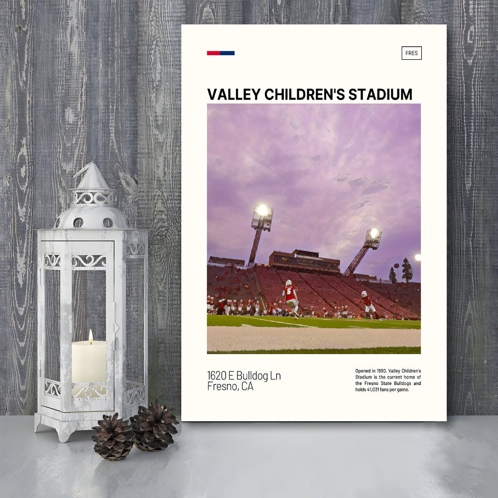 Valley Children's Stadium Print, Fresno State Bulldogs Stadium Canvas Art, Fan Gifts, Sport Art, Canvas Print Wall Art
