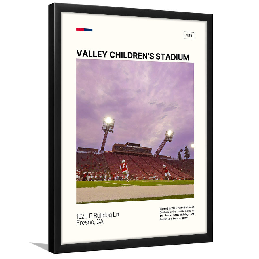 Valley Children's Stadium Print, Fresno State Bulldogs Stadium Art, Gifts for him, Sport Art, Framed Art Print Wall Decor