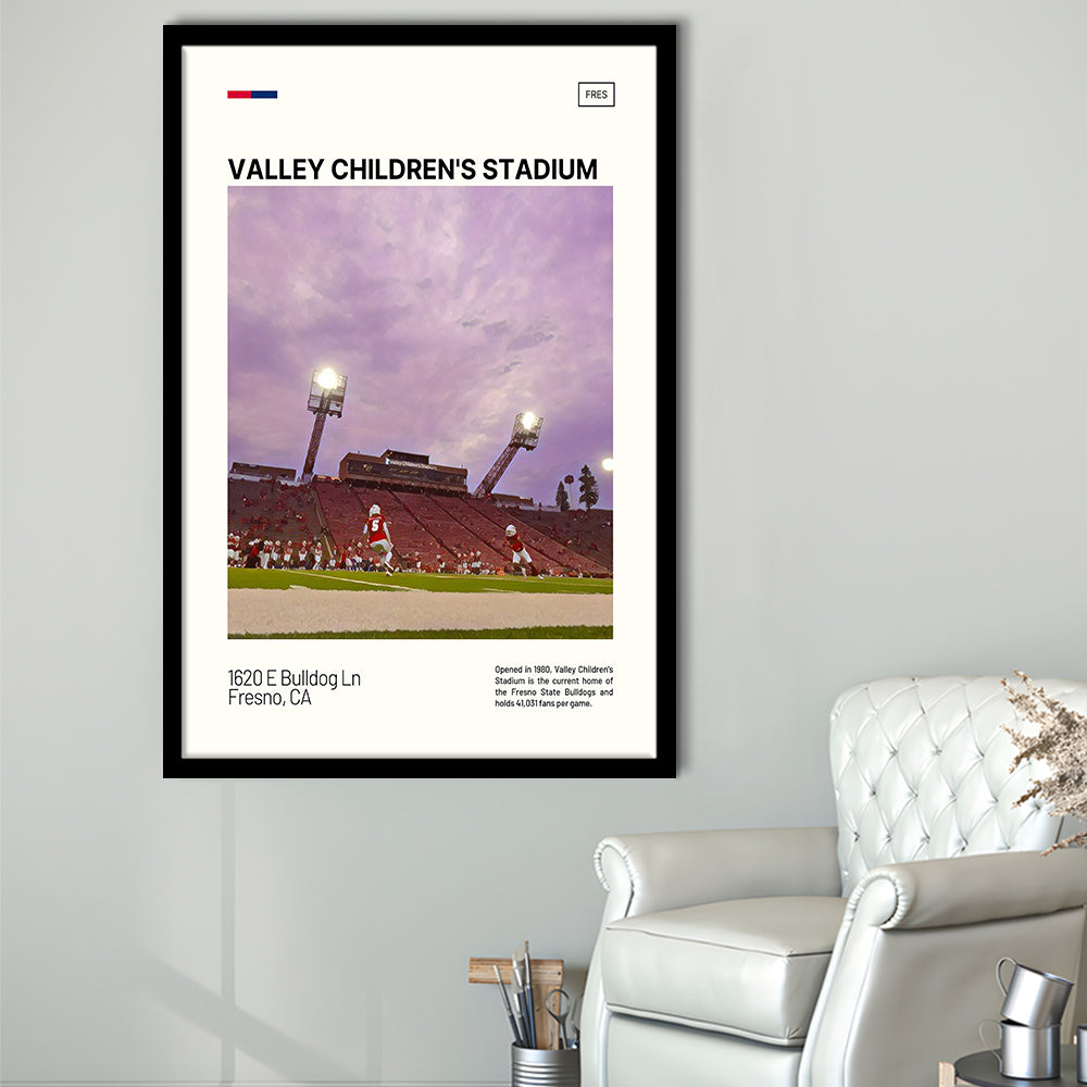 Valley Children's Stadium Print, Fresno State Bulldogs Stadium Art, Gifts for him, Sport Art, Framed Art Print Wall Decor