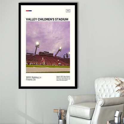 Valley Children's Stadium Print, Fresno State Bulldogs Stadium Art, Gifts for him, Sport Art, Framed Art Print Wall Decor