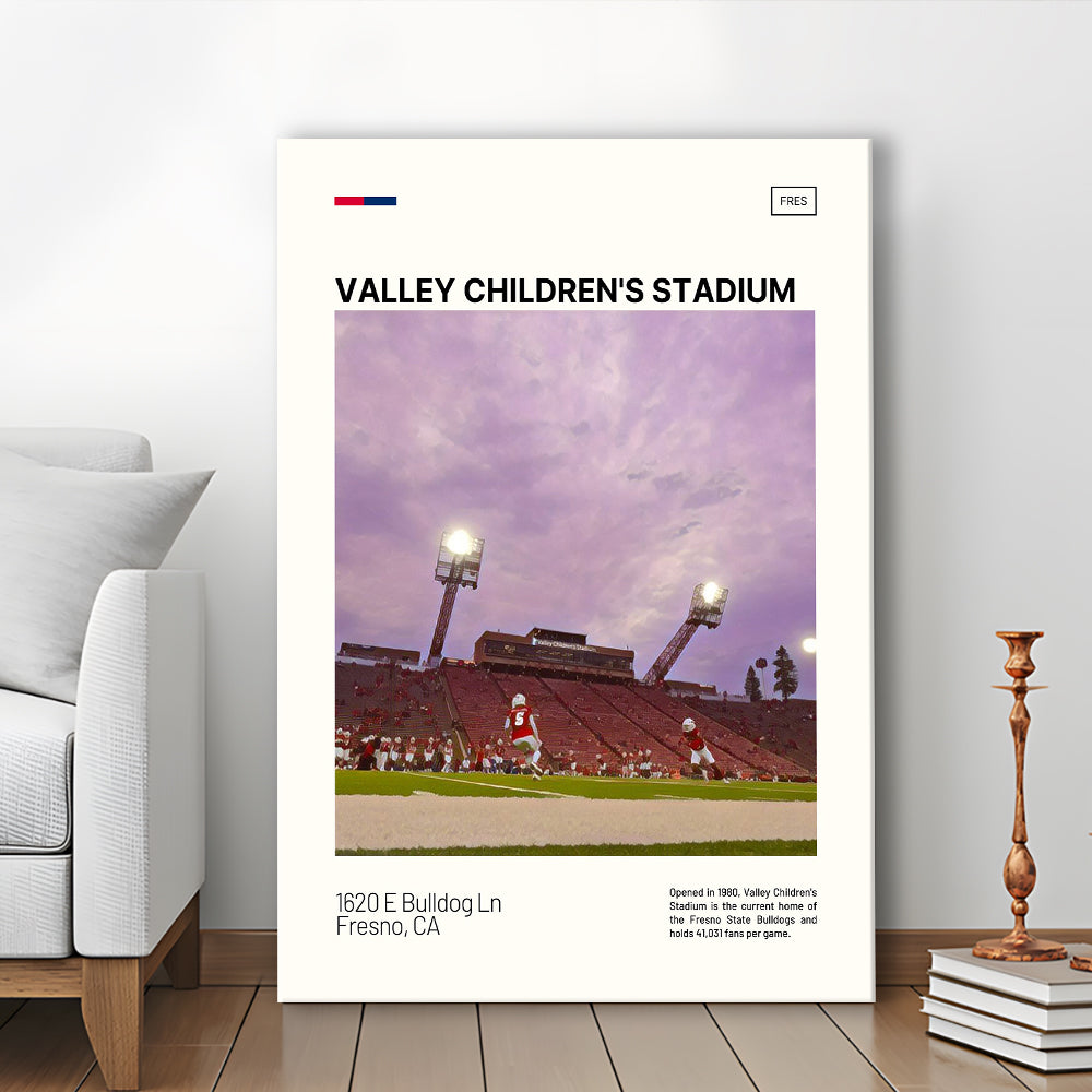 Valley Children's Stadium Print, Fresno State Bulldogs Stadium Canvas Art, Fan Gifts, Sport Art, Canvas Print Wall Art