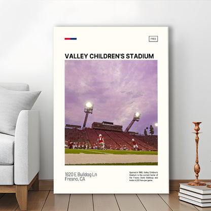 Valley Children's Stadium Print, Fresno State Bulldogs Stadium Canvas Art, Fan Gifts, Sport Art, Canvas Print Wall Art