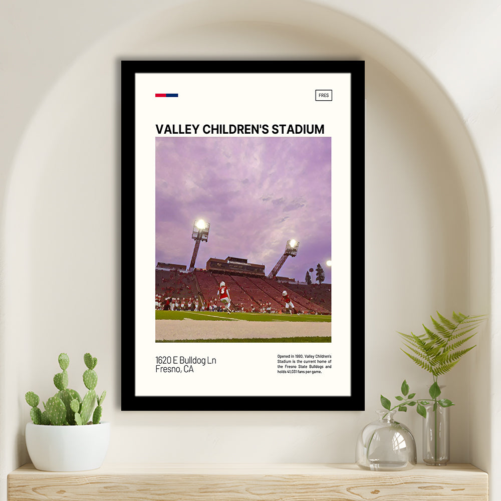 Valley Children's Stadium Print, Fresno State Bulldogs Stadium Art, Gifts for him, Sport Art, Framed Art Print Wall Decor
