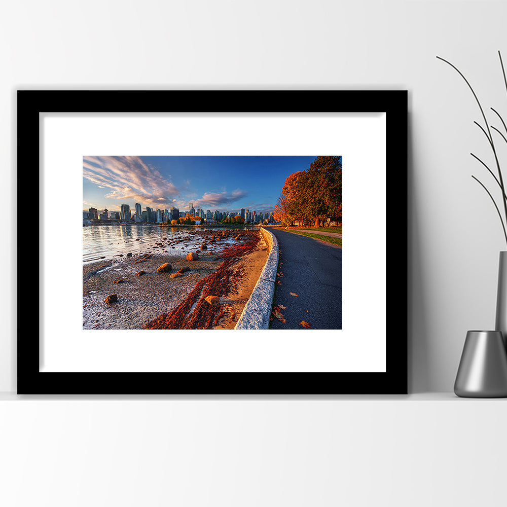 Vancouver Art Vancouver Wall Art, Vancouver, Vancouver Skyline, Vancouver Print, Framed Art Print White Border
