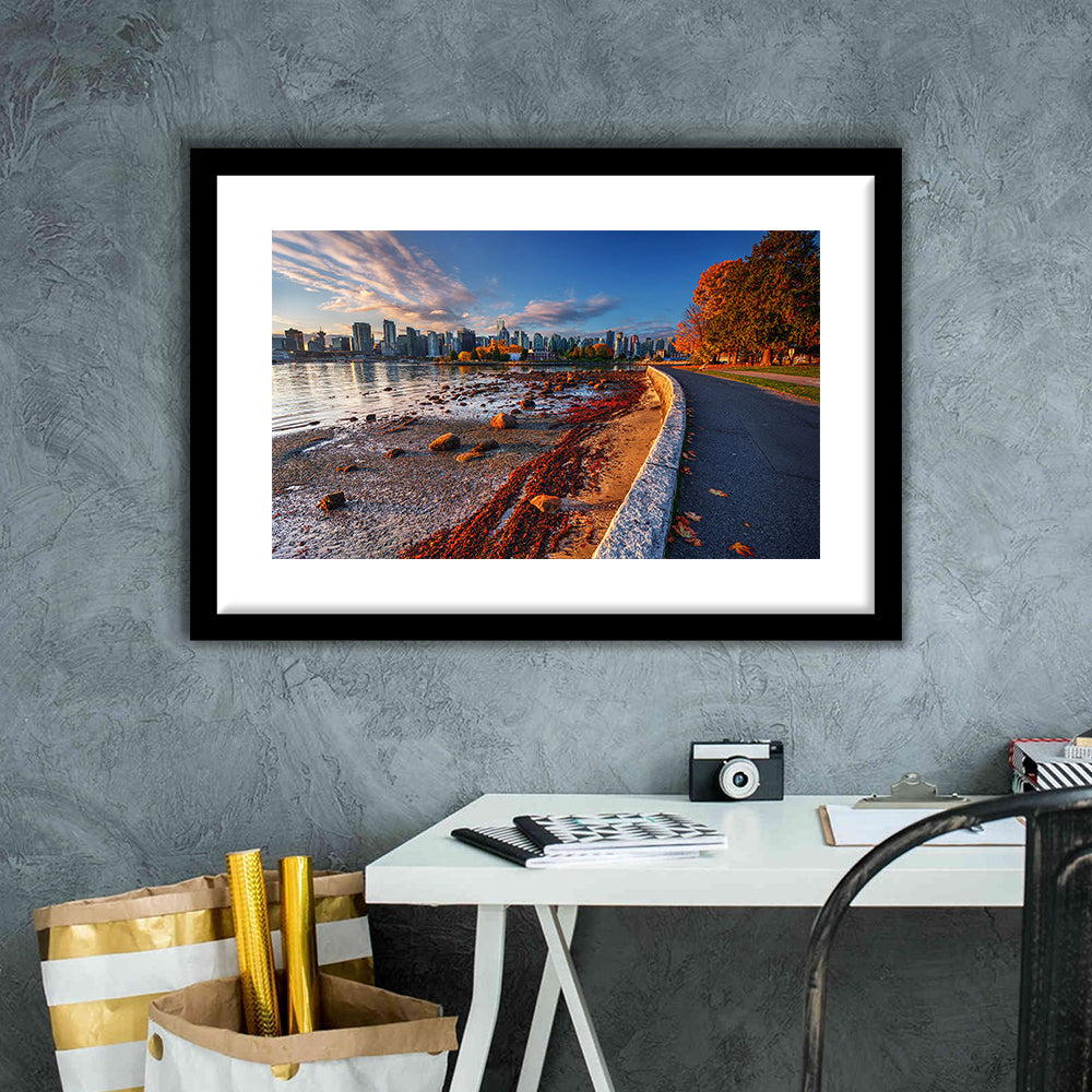 Vancouver Art Vancouver Wall Art, Vancouver, Vancouver Skyline, Vancouver Print, Framed Art Print White Border