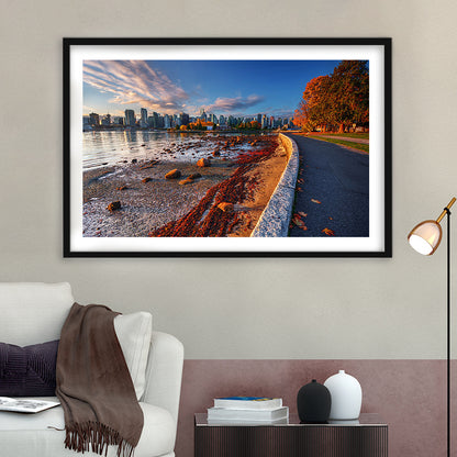 Vancouver Art Vancouver Wall Art, Vancouver, Vancouver Skyline, Vancouver Print, Framed Art Print White Border
