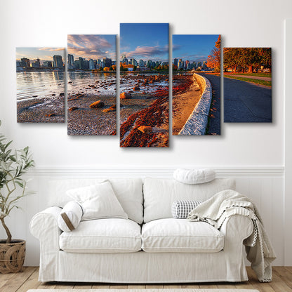 Vancouver Art Vancouver Wall Art, Vancouver Canvas, Vancouver Skyline, Vancouver Print, 5 Piece Large Cavas Print Wall Art