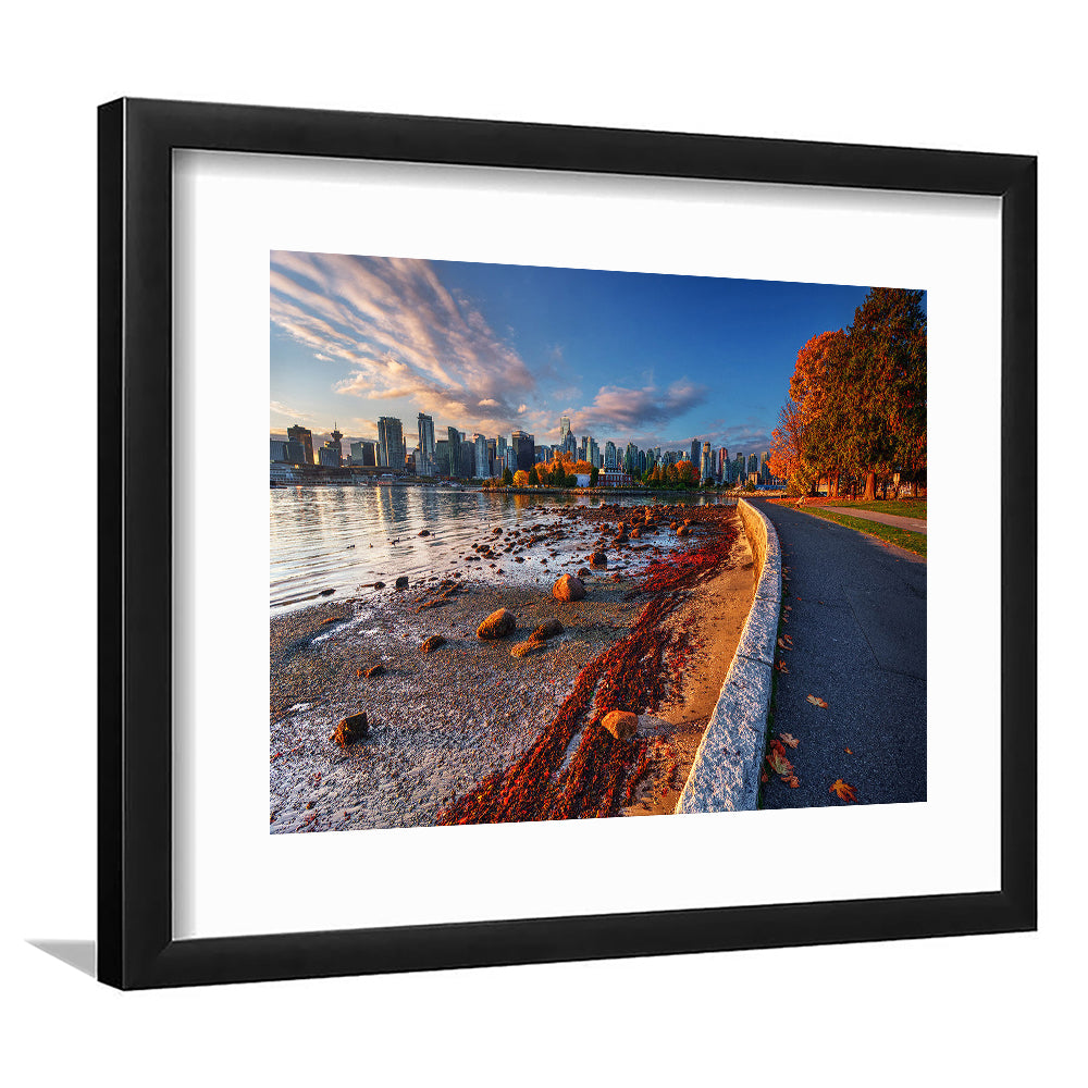 Vancouver Art Vancouver Wall Art, Vancouver, Vancouver Skyline, Vancouver Print, Framed Art Print White Border