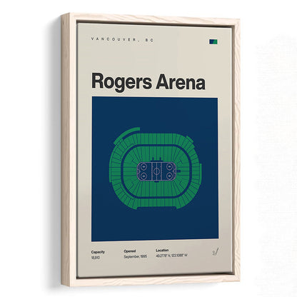 Vancouver Canucks Stadium Print, Rogers Arena Stadium Print, Man Cave Gift, Floating Framed Canvas Print Wall Art