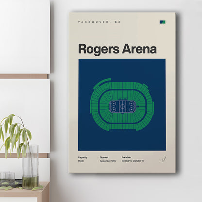 Vancouver Canucks Stadium Print, Rogers Arena Stadium Print, Fan Gifts, Sport Art, Canvas Print Wall Art