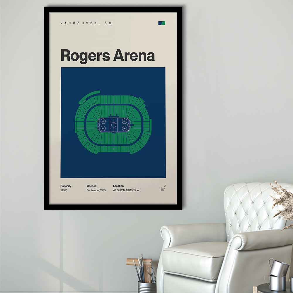 Vancouver Canucks Stadium Print, Rogers Arena Stadium Print, Gifts for him, Sport Art, Framed Art Print Wall Decor