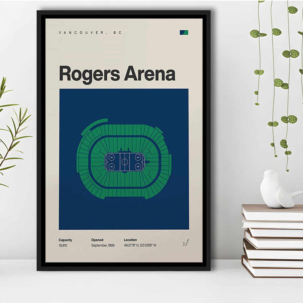 Vancouver Canucks Stadium Print, Rogers Arena Stadium Print, Man Cave Gift, Floating Framed Canvas Print Wall Art