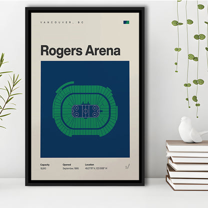 Vancouver Canucks Stadium Print, Rogers Arena Stadium Print, Man Cave Gift, Floating Framed Canvas Print Wall Art