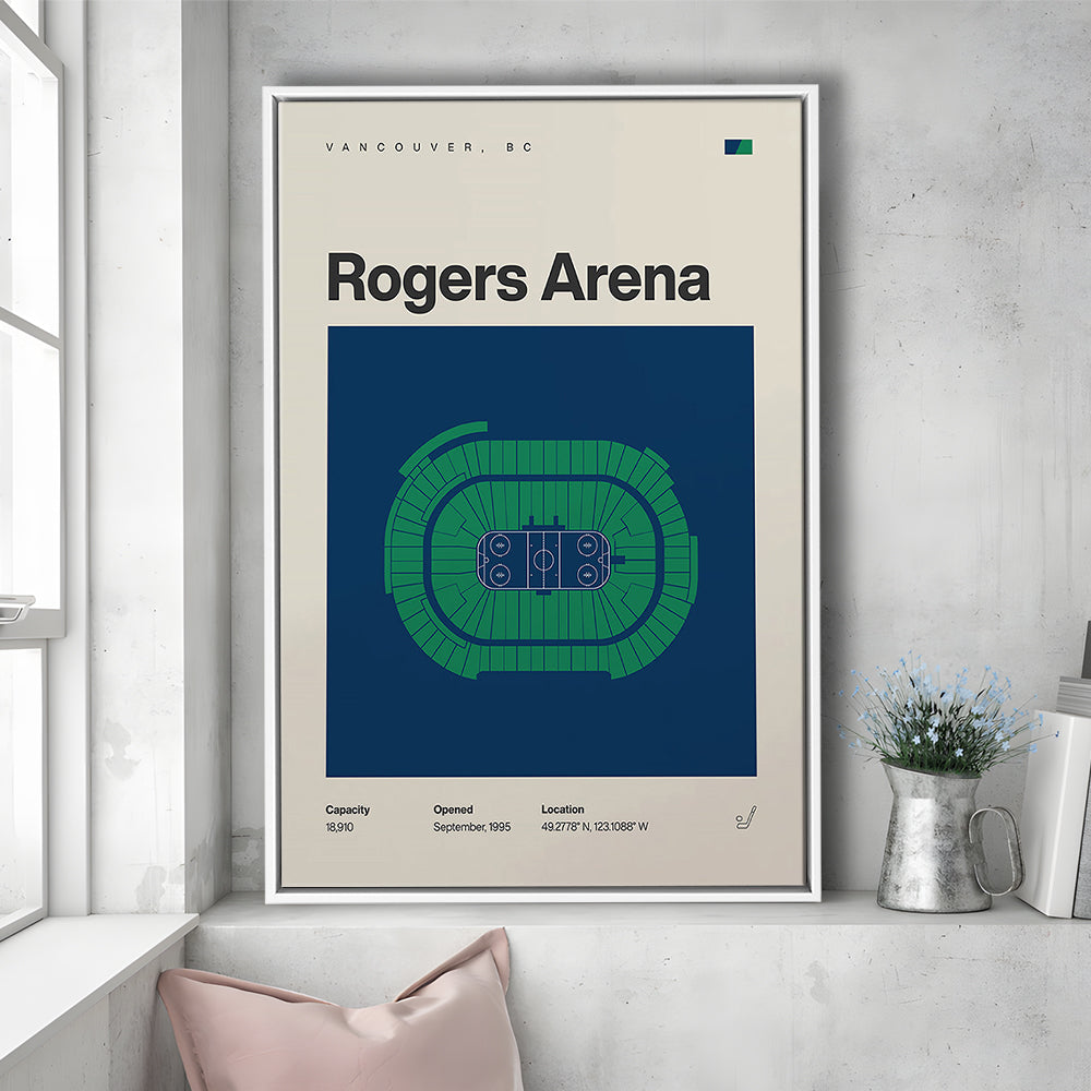 Vancouver Canucks Stadium Print, Rogers Arena Stadium Print, Man Cave Gift, Floating Framed Canvas Print Wall Art