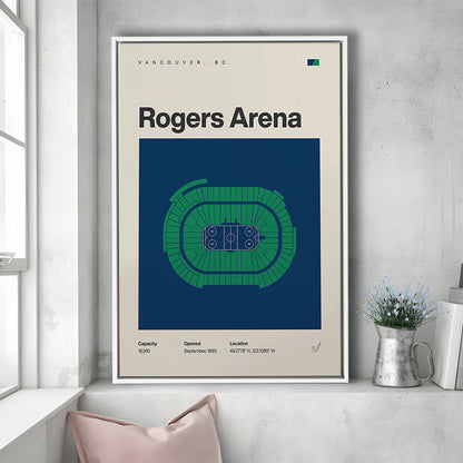 Vancouver Canucks Stadium Print, Rogers Arena Stadium Print, Man Cave Gift, Floating Framed Canvas Print Wall Art