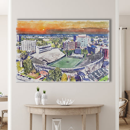 Vanderbilt Commodores, Vanderbilt Stadium at Dudley Field Watercolor, Sport Art, Gifts for him, Canvas Print Wall Art