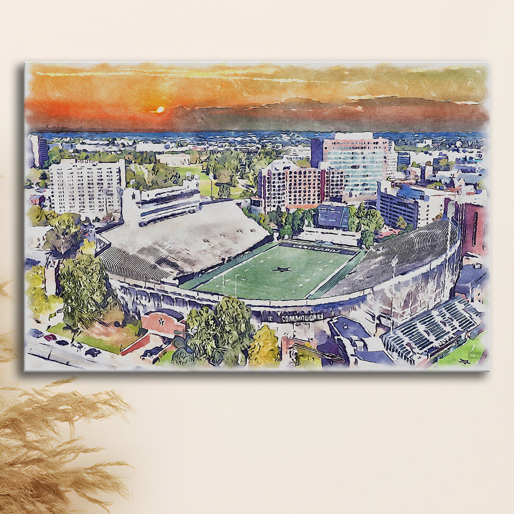 Vanderbilt Commodores, Vanderbilt Stadium at Dudley Field Watercolor, Sport Art, Gifts for him, Canvas Print Wall Art