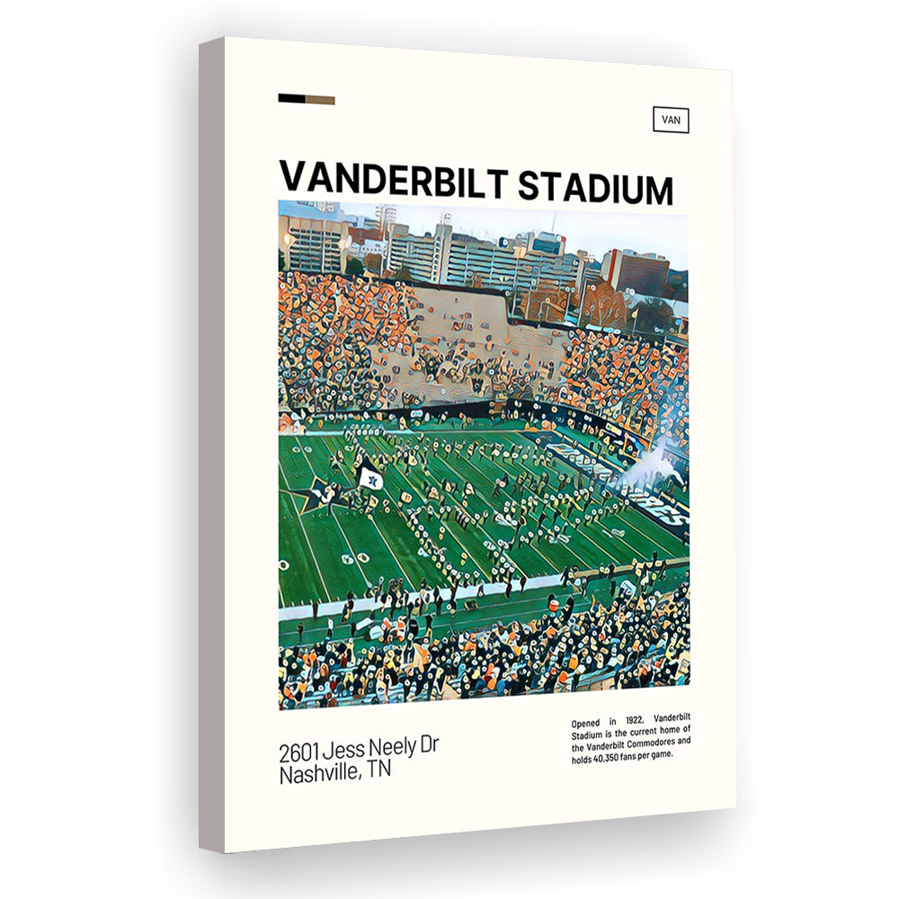Vanderbilt Stadium Print, Vanderbilt Commodores Stadium Canvas Art, Fan Gifts, Sport Art, Canvas Print Wall Art