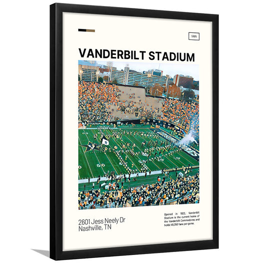 Vanderbilt Stadium Print, Vanderbilt Commodores Stadium Art, Gifts for him, Sport Art, Framed Art Print Wall Decor