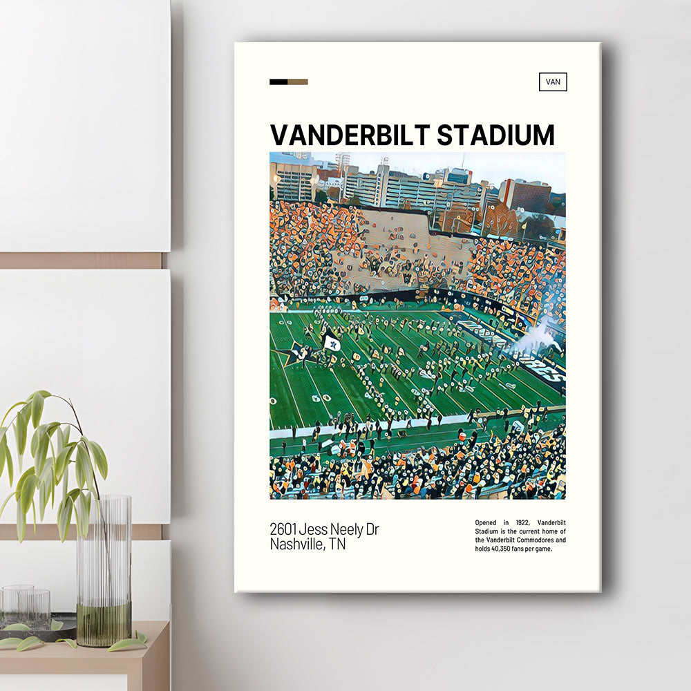 Vanderbilt Stadium Print, Vanderbilt Commodores Stadium Canvas Art, Fan Gifts, Sport Art, Canvas Print Wall Art