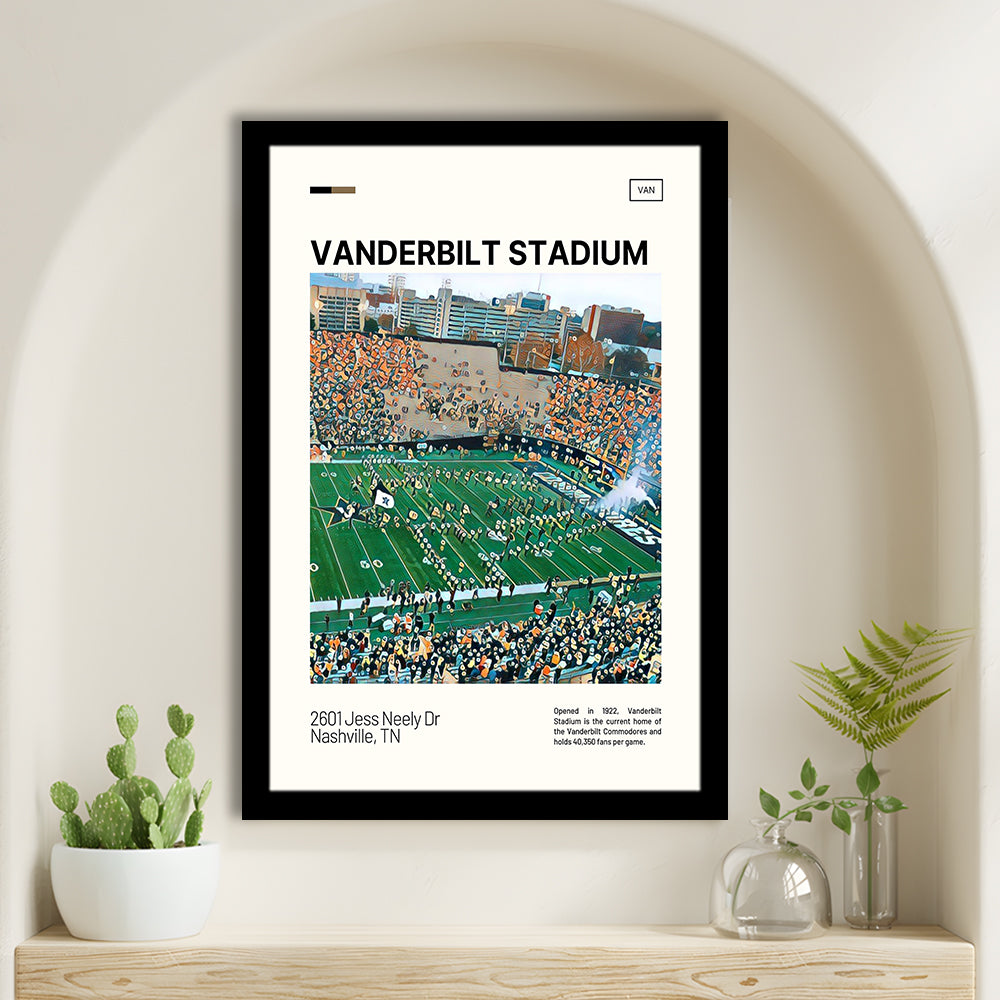 Vanderbilt Stadium Print, Vanderbilt Commodores Stadium Art, Gifts for him, Sport Art, Framed Art Print Wall Decor