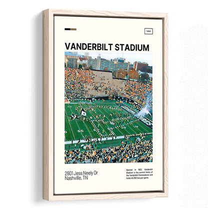 Vanderbilt Stadium Print, Vanderbilt Commodores Stadium Canvas Art, Man Cave Gift, Floating Framed Canvas Print Wall Art
