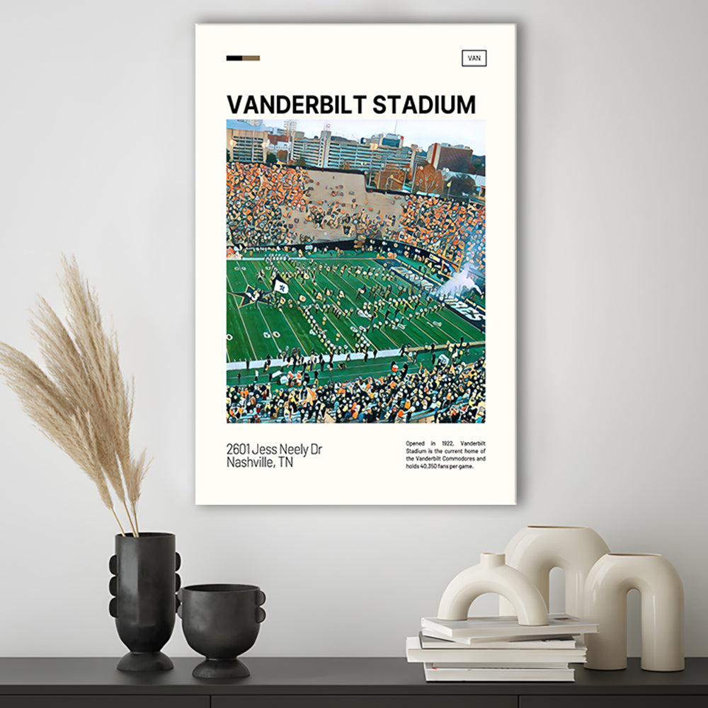 Vanderbilt Stadium Print, Vanderbilt Commodores Stadium Canvas Art, Fan Gifts, Sport Art, Canvas Print Wall Art
