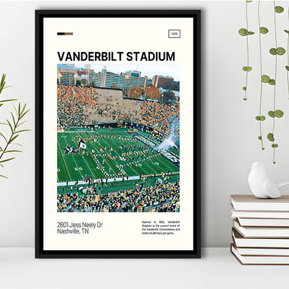 Vanderbilt Stadium Print, Vanderbilt Commodores Stadium Canvas Art, Man Cave Gift, Floating Framed Canvas Print Wall Art
