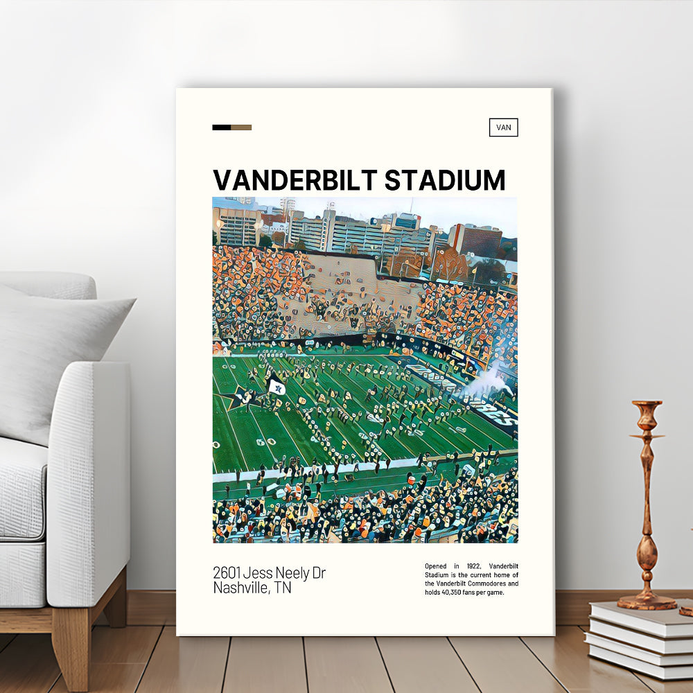 Vanderbilt Stadium Print, Vanderbilt Commodores Stadium Canvas Art, Fan Gifts, Sport Art, Canvas Print Wall Art