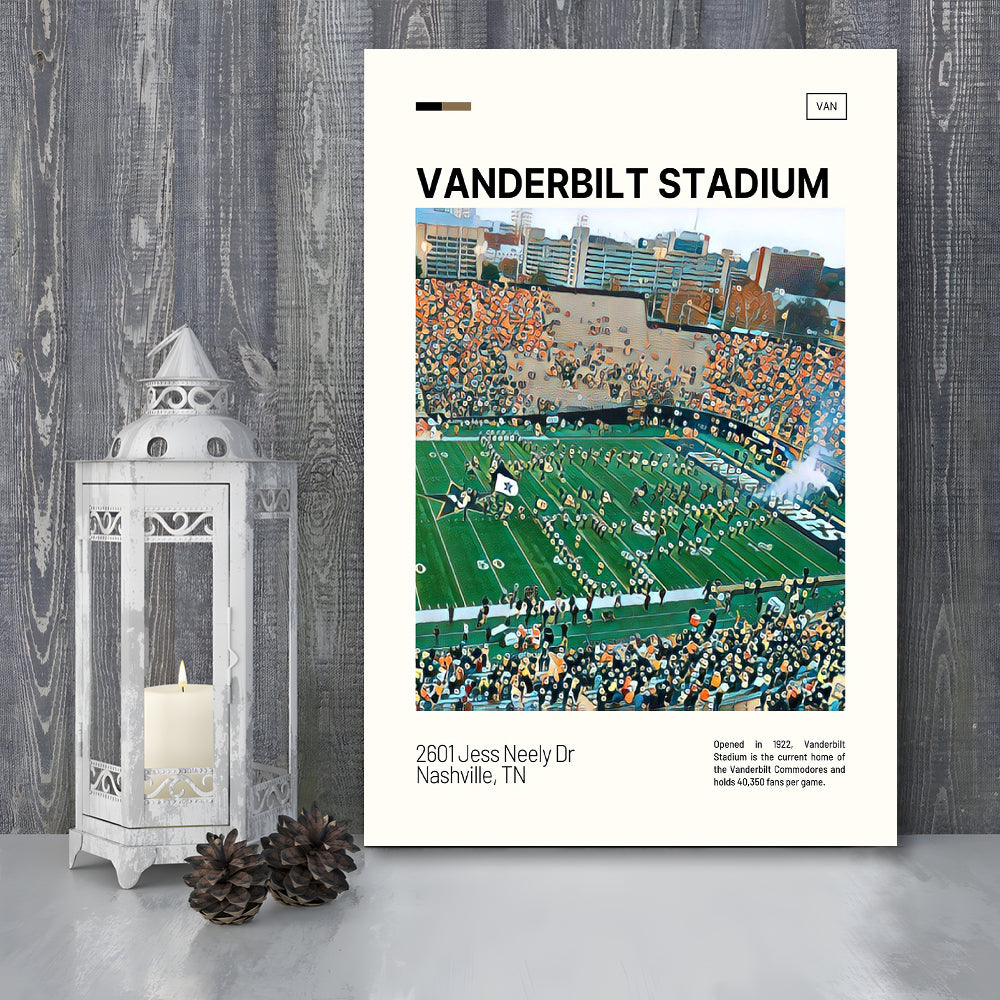 Vanderbilt Stadium Print, Vanderbilt Commodores Stadium Canvas Art, Fan Gifts, Sport Art, Canvas Print Wall Art