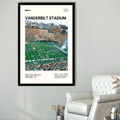 Vanderbilt Stadium Print, Vanderbilt Commodores Stadium Art, Gifts for him, Sport Art, Framed Art Print Wall Decor