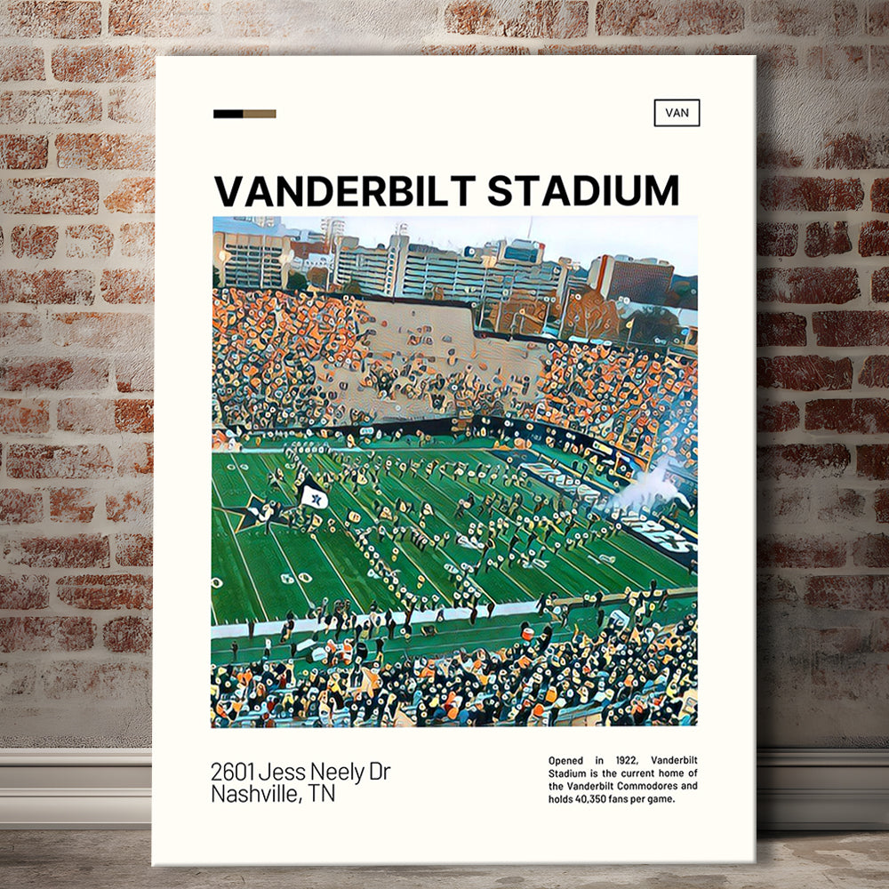 Vanderbilt Stadium Print, Vanderbilt Commodores Stadium Canvas Art, Fan Gifts, Sport Art, Canvas Print Wall Art