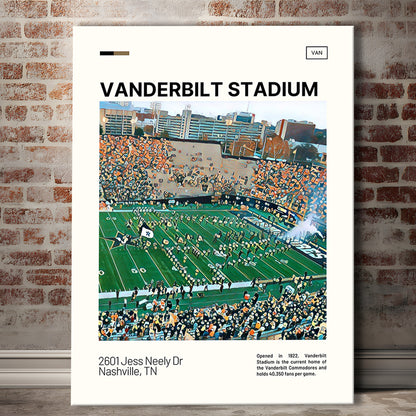Vanderbilt Stadium Print, Vanderbilt Commodores Stadium Canvas Art, Fan Gifts, Sport Art, Canvas Print Wall Art