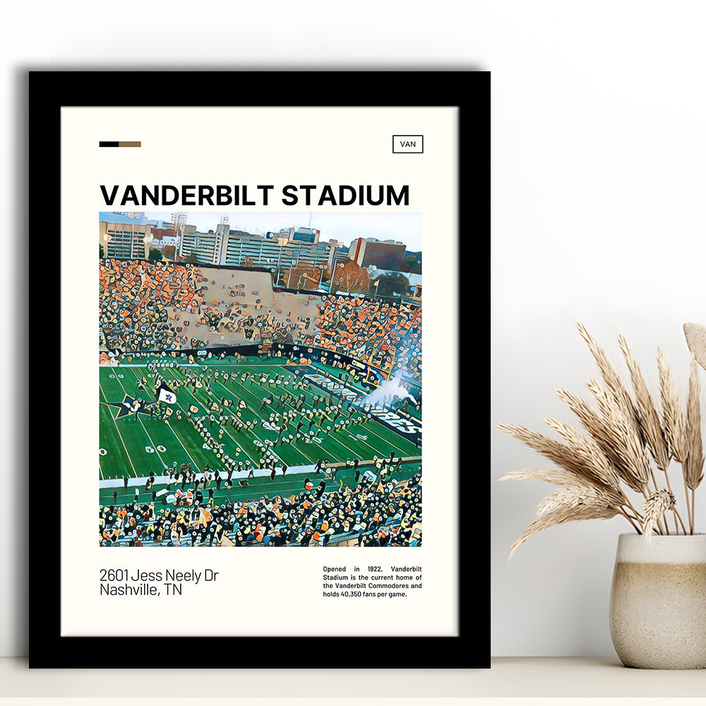 Vanderbilt Stadium Print, Vanderbilt Commodores Stadium Art, Gifts for him, Sport Art, Framed Art Print Wall Decor