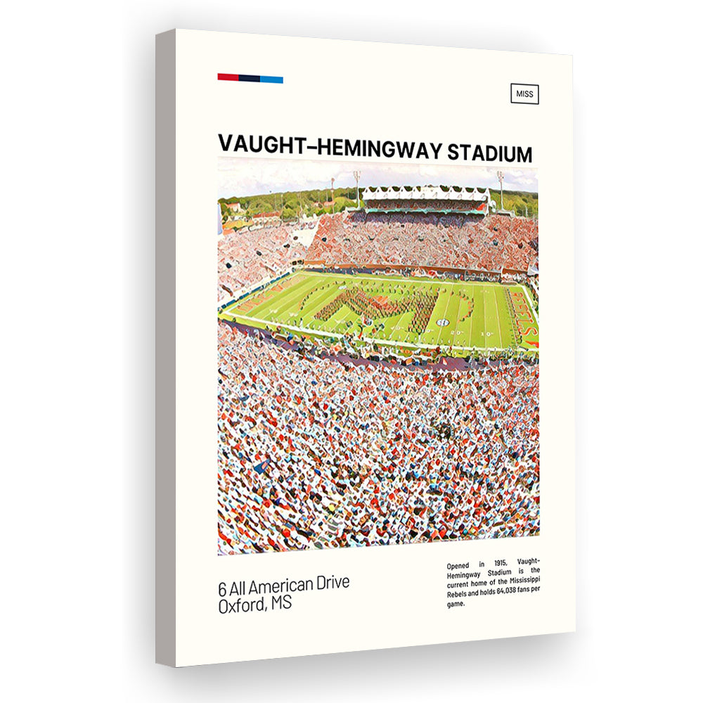 Vaught Hemingway Stadium Print, Ole Miss Rebels Stadium Canvas Art, Fan Gifts, Sport Art, Canvas Print Wall Art