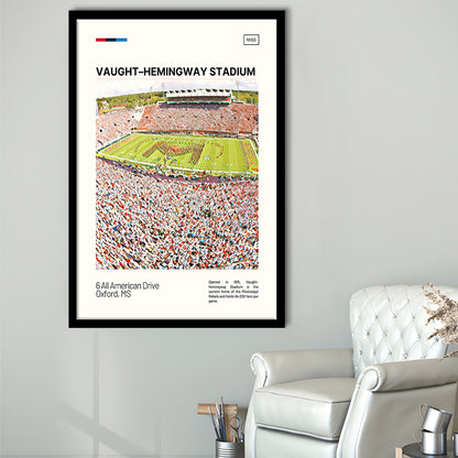 Vaught Hemingway Stadium Print, Ole Miss Rebels Stadium Art, Gifts for him, Sport Art, Framed Art Print Wall Decor