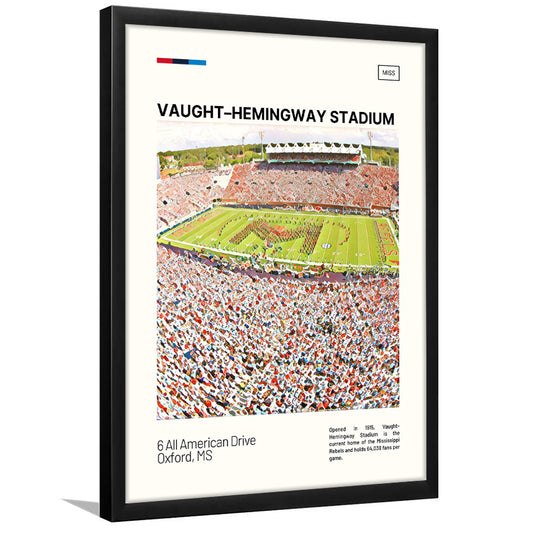 Vaught Hemingway Stadium Print, Ole Miss Rebels Stadium Art, Gifts for him, Sport Art, Framed Art Print Wall Decor