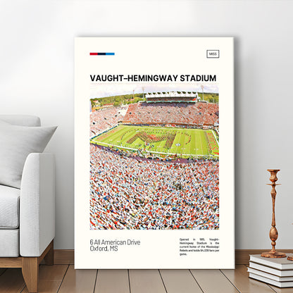 Vaught Hemingway Stadium Print, Ole Miss Rebels Stadium Canvas Art, Fan Gifts, Sport Art, Canvas Print Wall Art