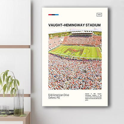 Vaught Hemingway Stadium Print, Ole Miss Rebels Stadium Canvas Art, Fan Gifts, Sport Art, Canvas Print Wall Art